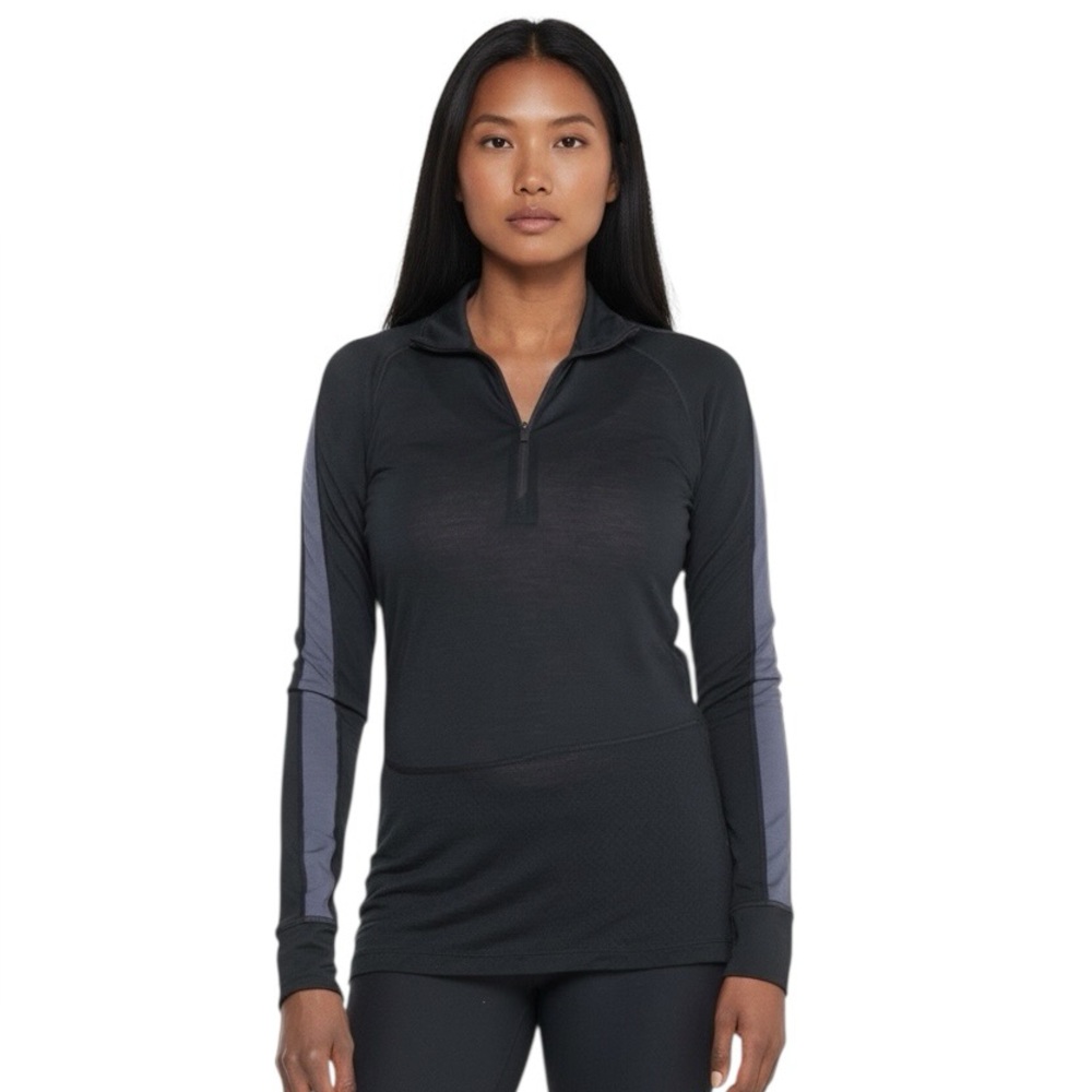 Icebreaker Zoneknit Zip Neck Base Layer Top Merino Wool Long Sleeve Womens Sz XS